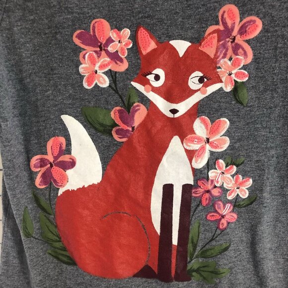 Crazy 8 Size 10-12 Grey Heather Fox Tee - Picture 2 of 6